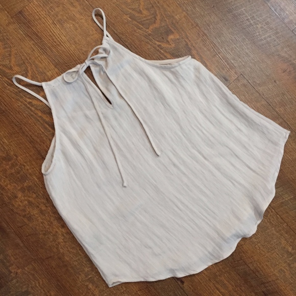 A. Calin Dusty Peach Floral Embroidered Ivory Tank Large - Picture 5 of 5